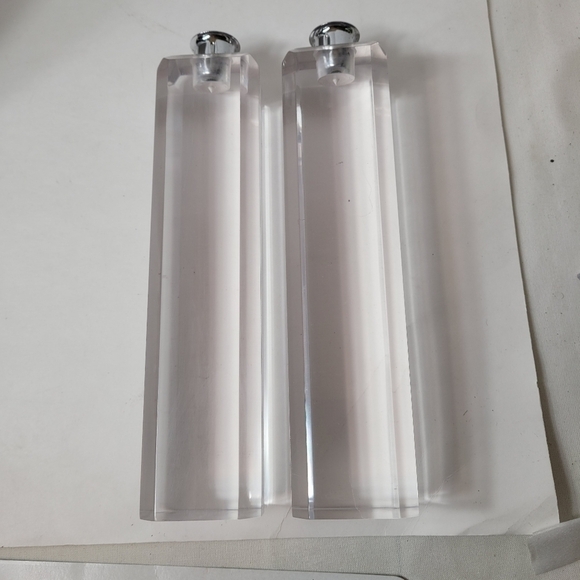 Vintage Ritts Astrolite Lucite Candle Holders MCM Set of 2 - Picture 2 of 8